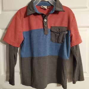 Stylish Kids Polo Shirt in Red, Blue, and Gray